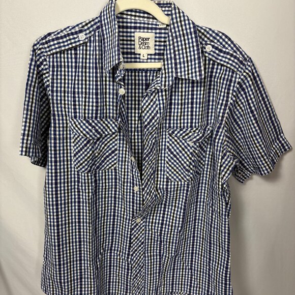 Paper Denim & Cloth Other - Paper Denim &‎ Cloth Men's L Gingham Short Sleeve Button Up Shirt